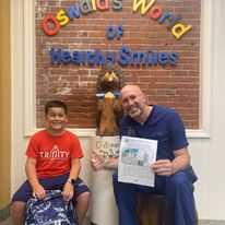 oswald the beaver with patient and dentist 20