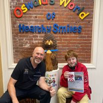 oswald the beaver with patient and dentist 19