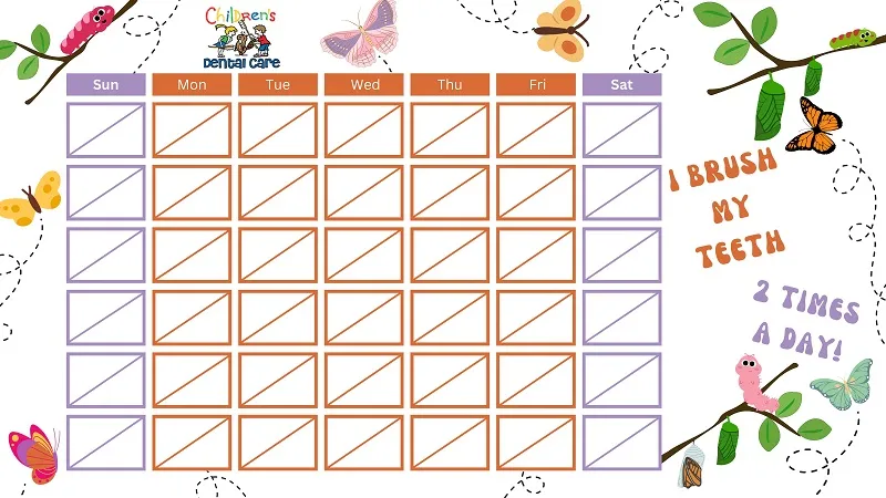 Butterfly Cycle Brushing Calendar