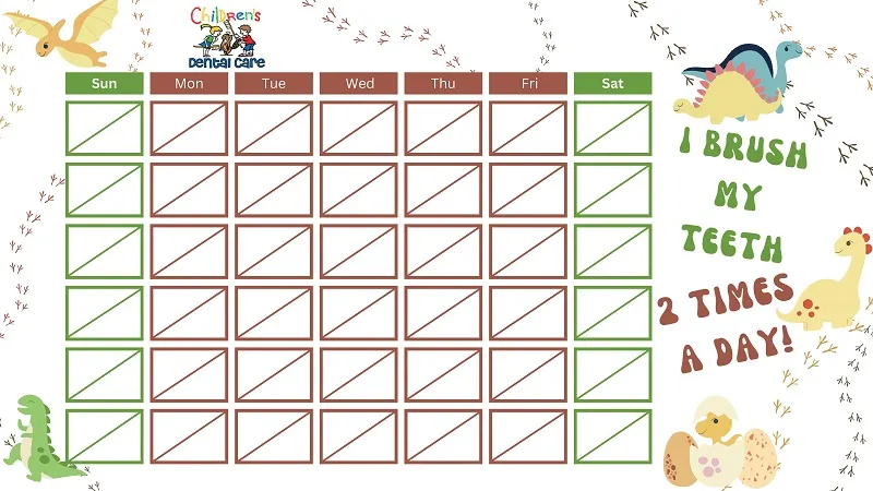 Dino Brushing Calendar