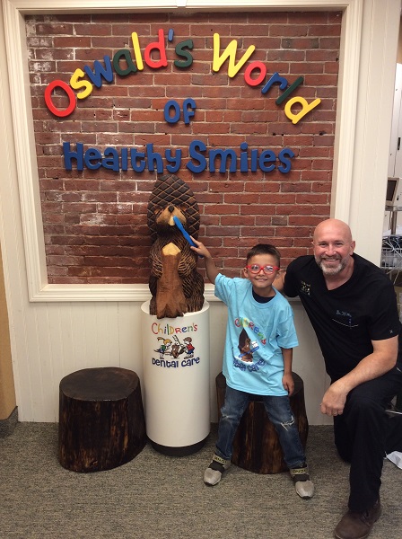 oswald the beaver with patient and dentist 1