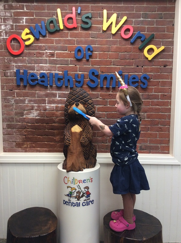 oswald the beaver with patient and dentist 12