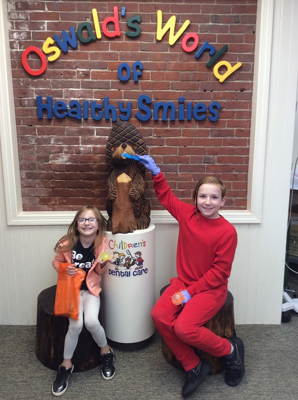 oswald the beaver with patient and dentist 14