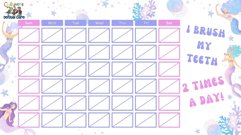 Mermaid Brushing Calendar